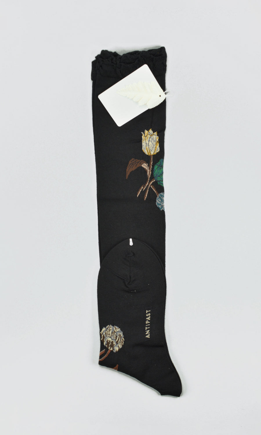 Antipast<p>bouquet tulip<p>wool knee high sock<p>black