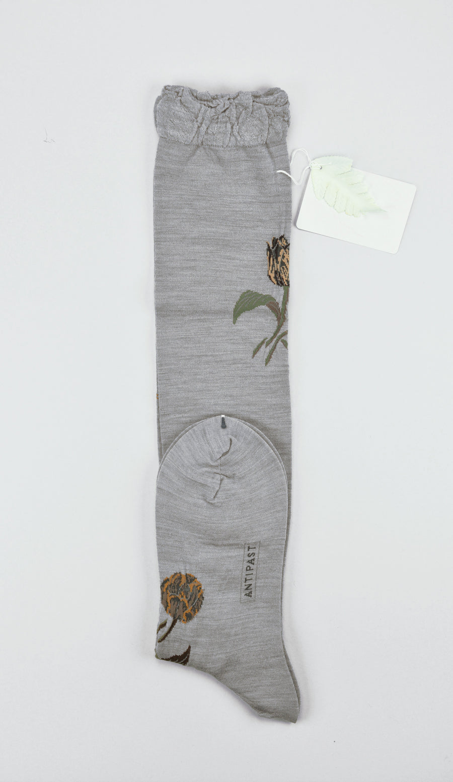 Antipast<p>bouquet tulip<p>wool knee high sock<p>grey