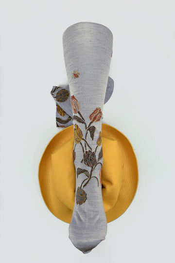 Antipast<p>bouquet tulip<p>wool knee high sock<p>grey