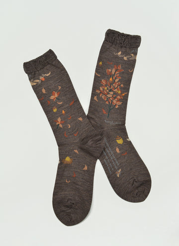 Antipast<p>wind and acorn tree<p>wool crew sock<p>dark brown