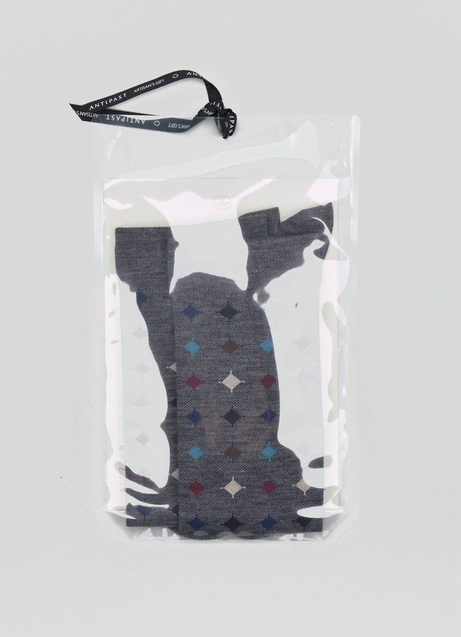 Antipast<p>big circle<p>wool knee high compression sock<p>grey