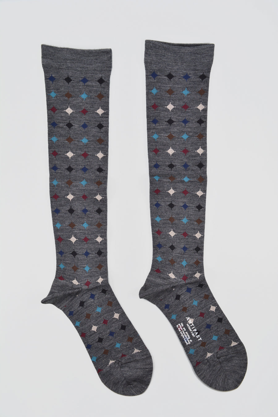 Antipast<p>big circle<p>wool knee high compression sock<p>grey