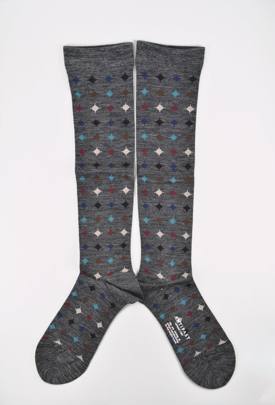 Antipast<p>big circle<p>wool knee high compression sock<p>grey