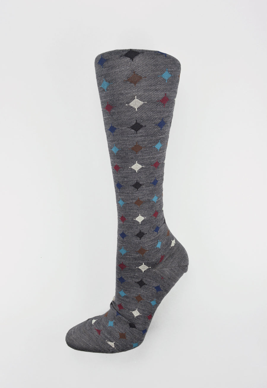 Antipast<p>big circle<p>wool knee high compression sock<p>grey