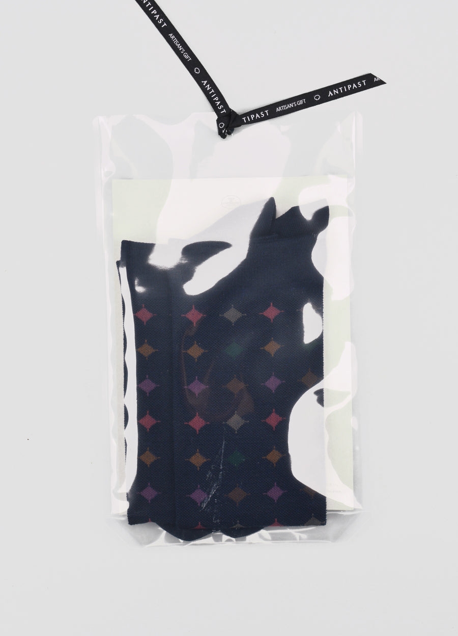 Antipast<p>big circle<p>wool knee high compression sock<p>navy