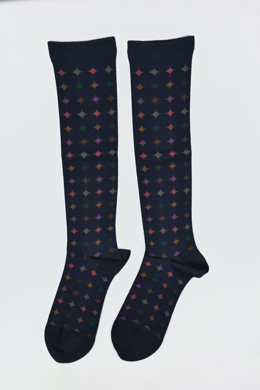 Antipast<p>big circle<p>wool knee high compression sock<p>navy