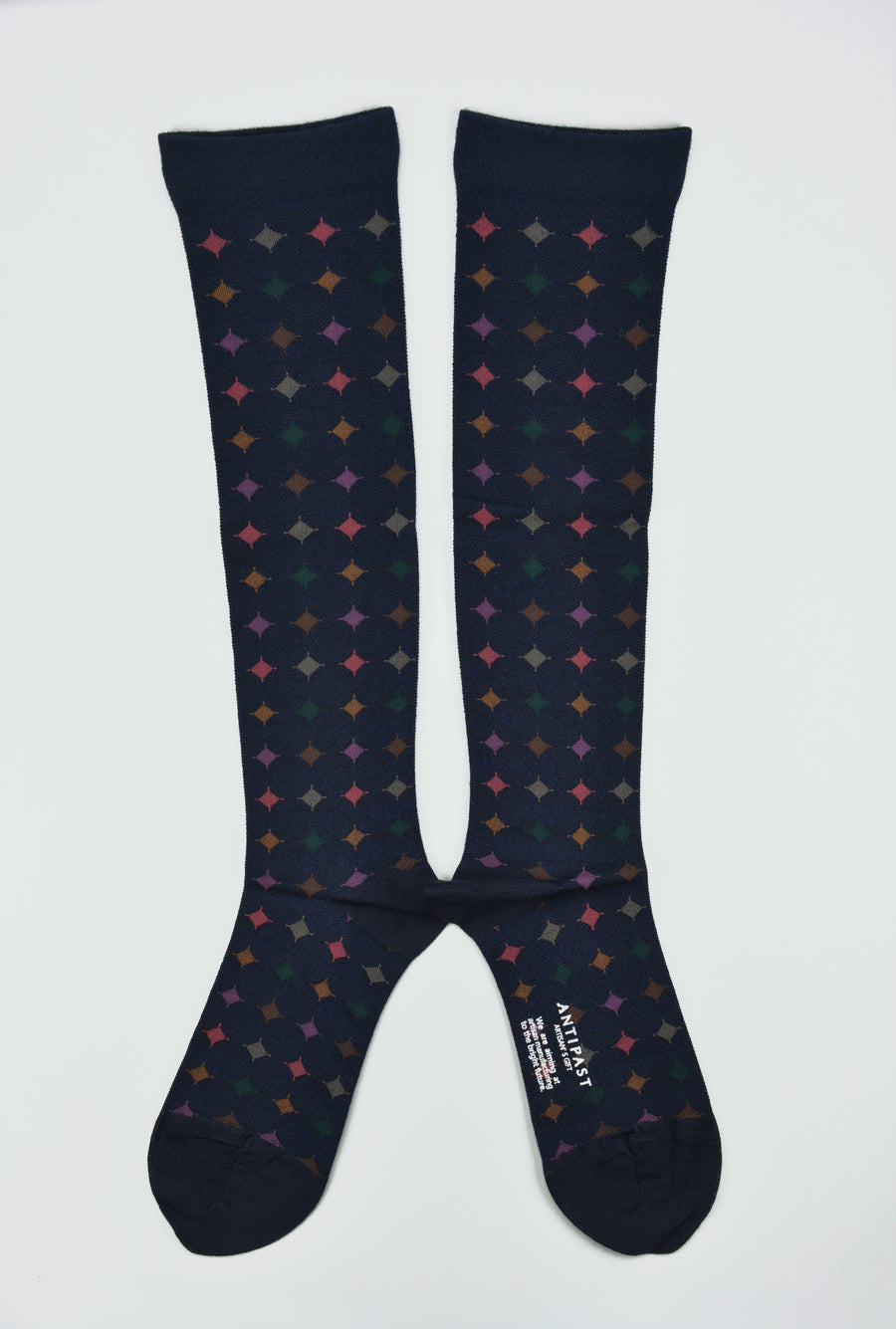 Antipast<p>big circle<p>wool knee high compression sock<p>navy