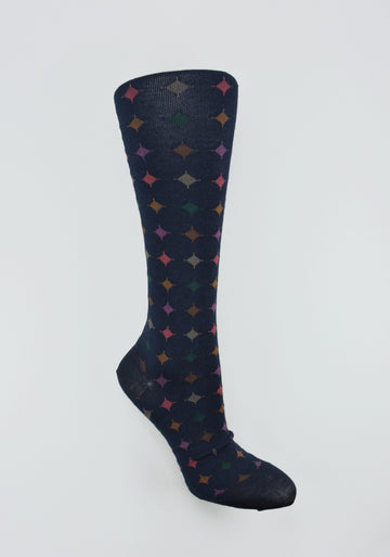 Antipast<p>big circle<p>wool knee high compression sock<p>navy