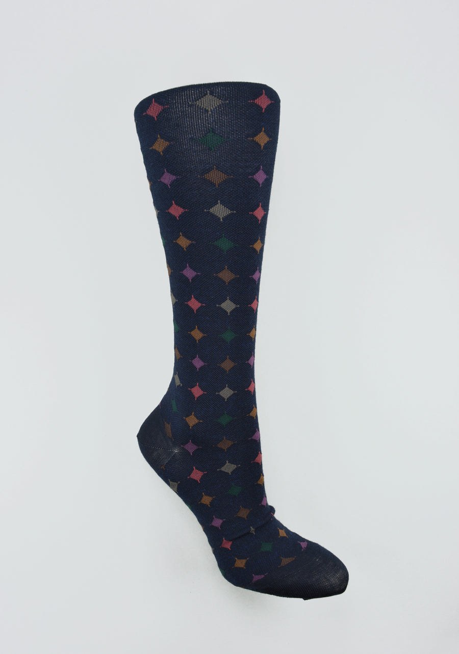 Antipast<p>big circle<p>wool knee high compression sock<p>navy