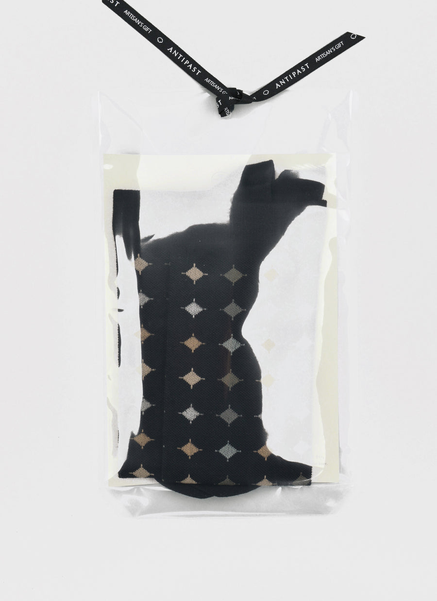 Antipast<p>big circle<p>wool knee high compression sock<p>black