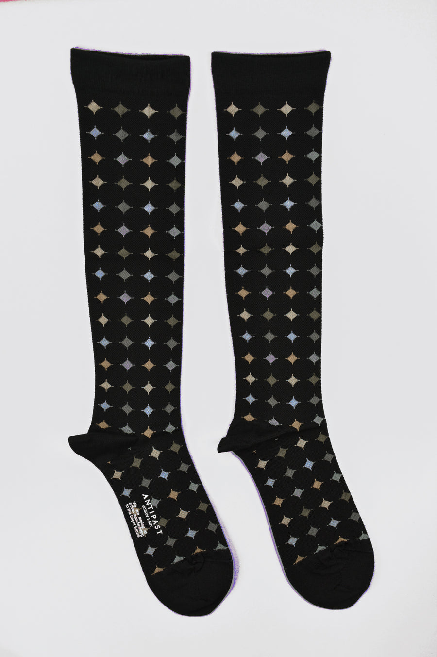 Antipast<p>big circle<p>wool knee high compression sock<p>black