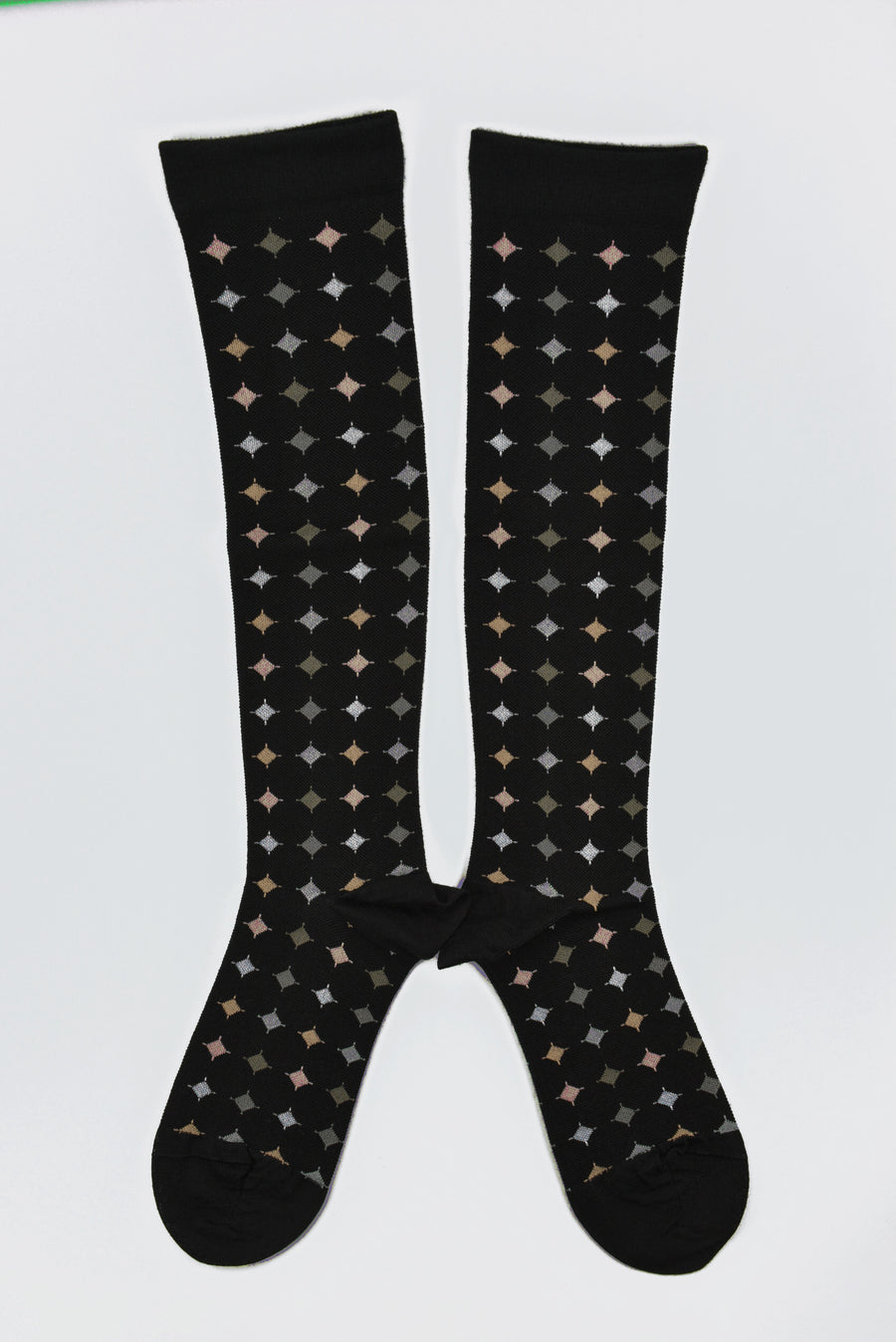 Antipast<p>big circle<p>wool knee high compression sock<p>black