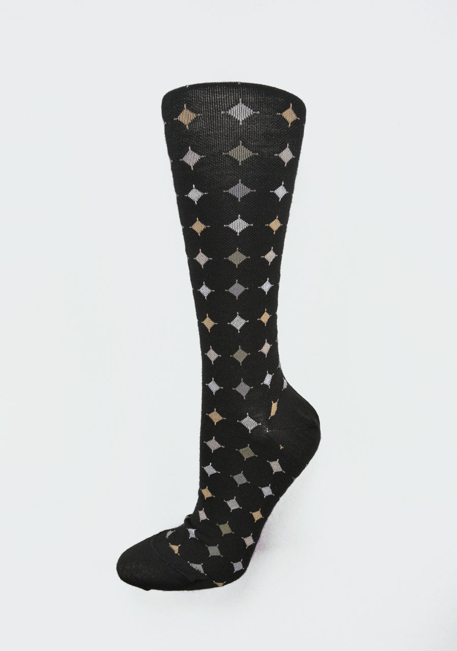 Antipast<p>big circle<p>wool knee high compression sock<p>black