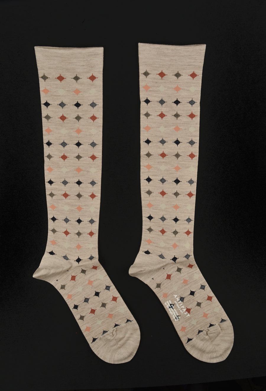 Antipast<p>big circle<p>wool knee high compression sock<p>beige
