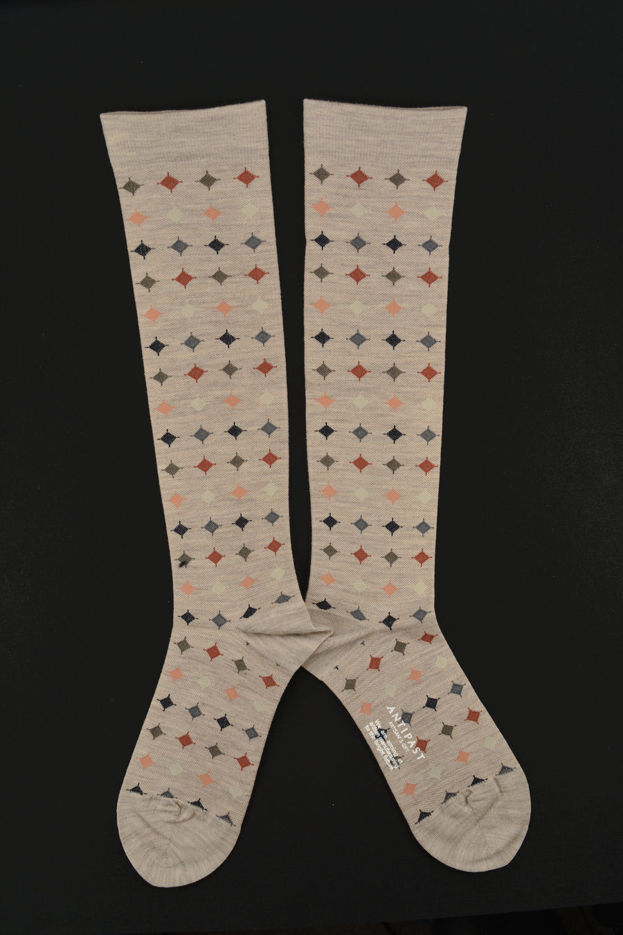 Antipast<p>big circle<p>wool knee high compression sock<p>beige