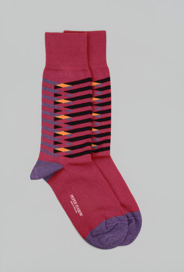 Peper Harow<p>symmetry<p>men's cotton crew socks<p>red