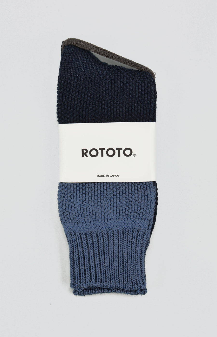 ROTOTO<p>seed stitch organic cotton socks<p>indigo/navy