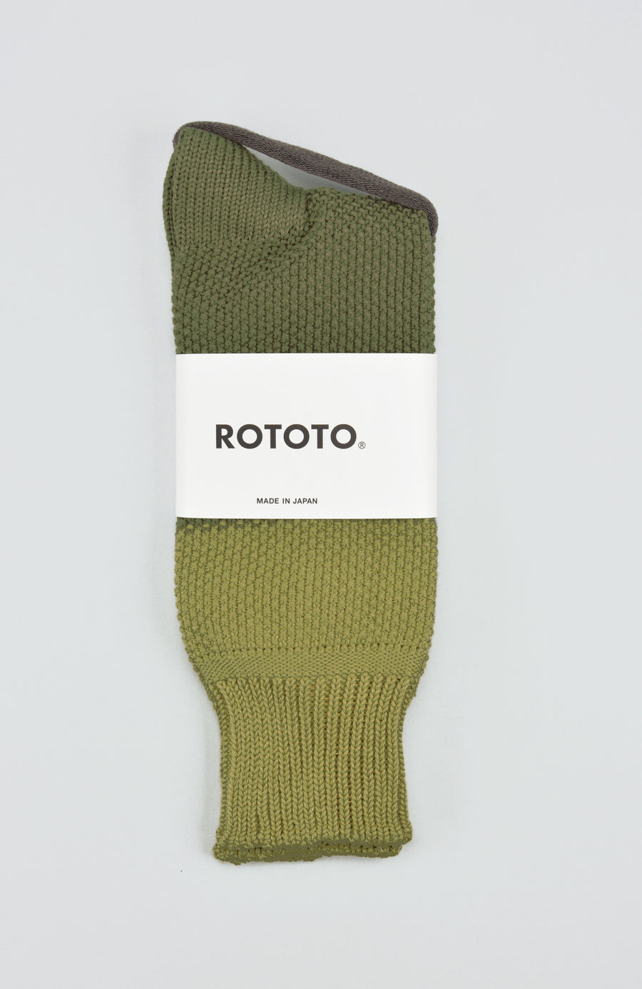ROTOTO<p>seed stitch organic cotton socks<p>dark/light olive