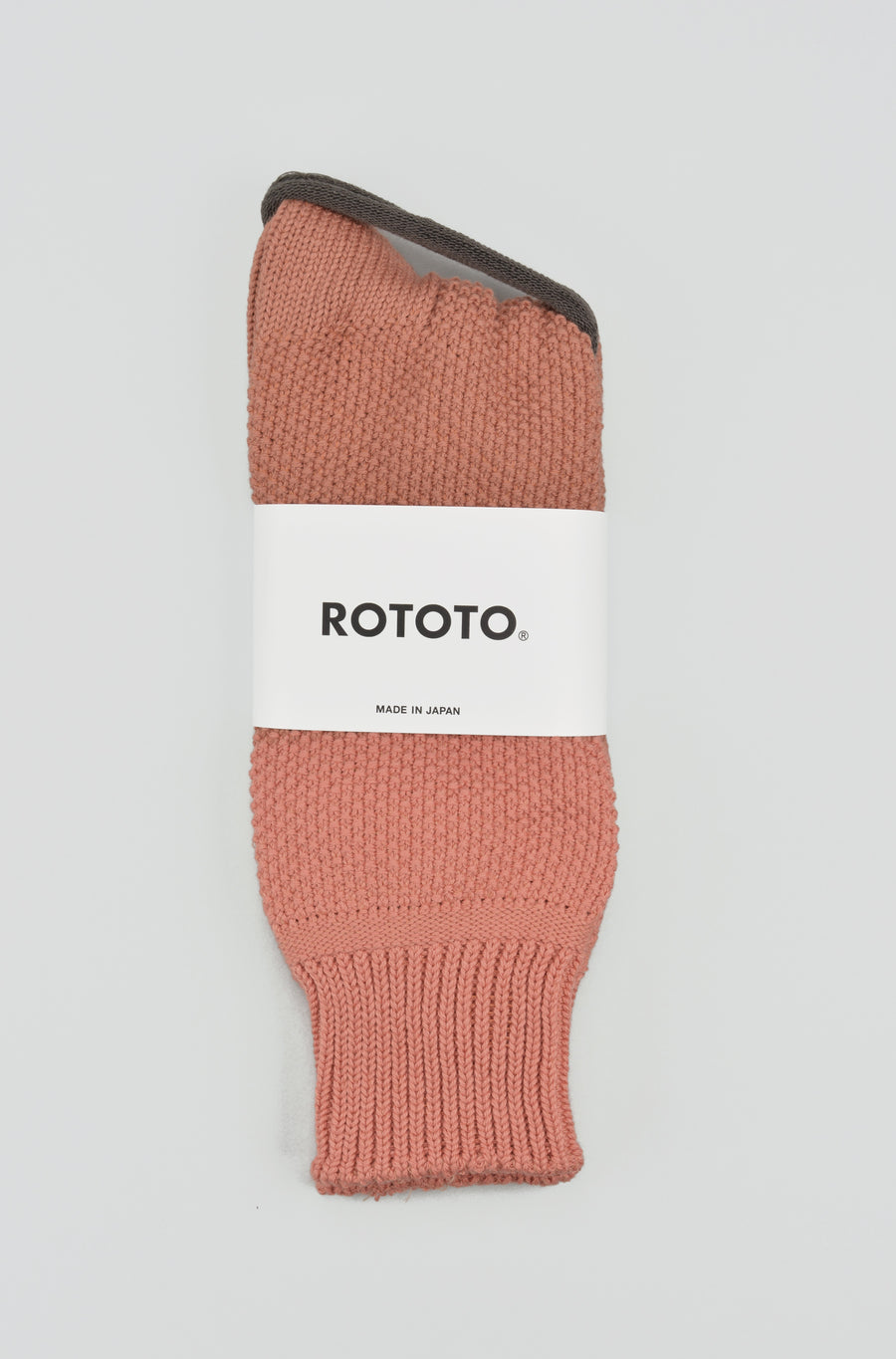 ROTOTO<p>seed stitch organic cotton socks<p>orange/terracotta