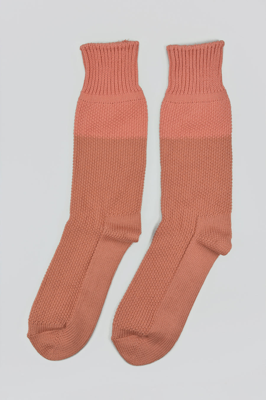 ROTOTO<p>seed stitch organic cotton socks<p>orange/terracotta