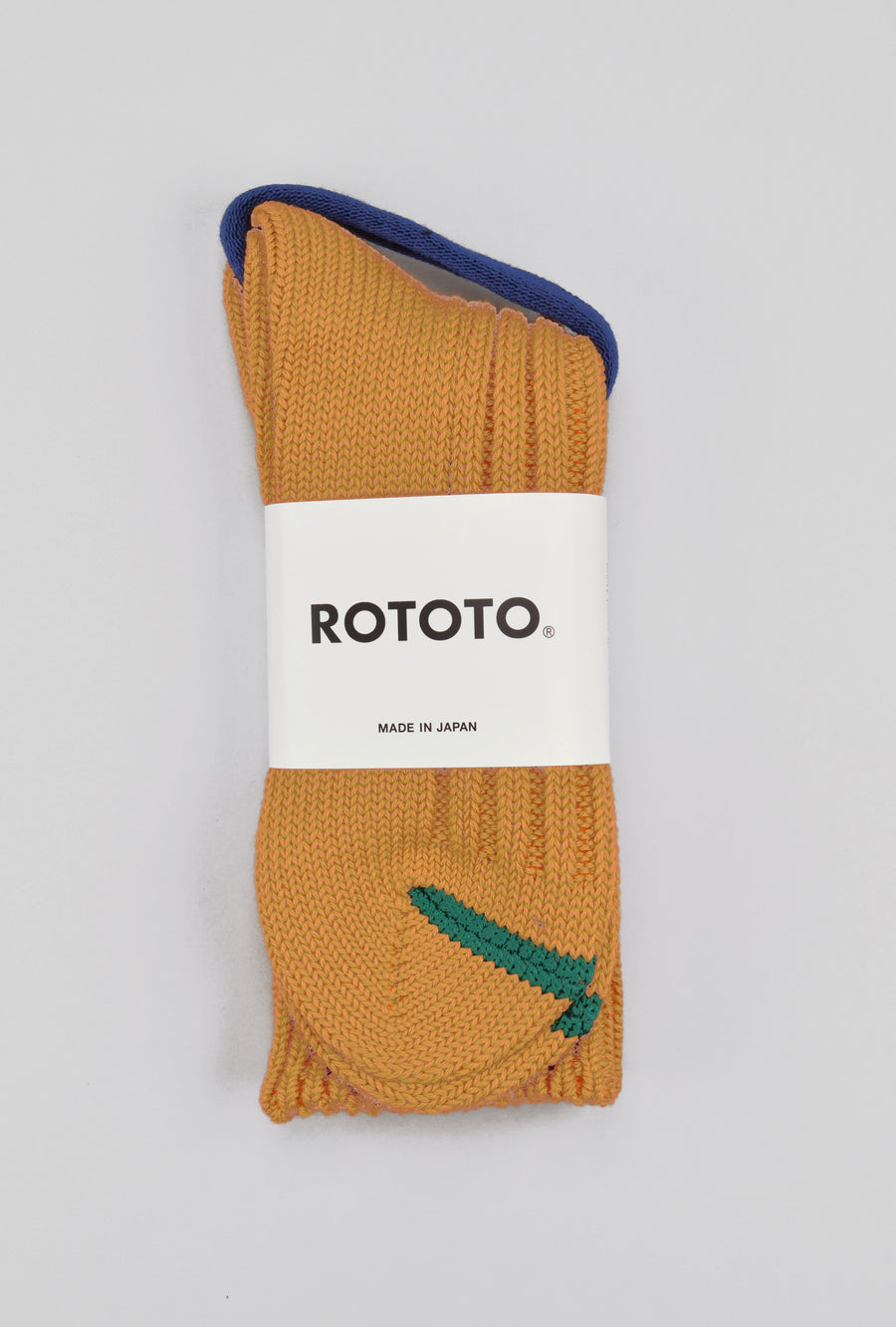 ROTOTO<p>chunky rib cotton crew sock<p>orange peel