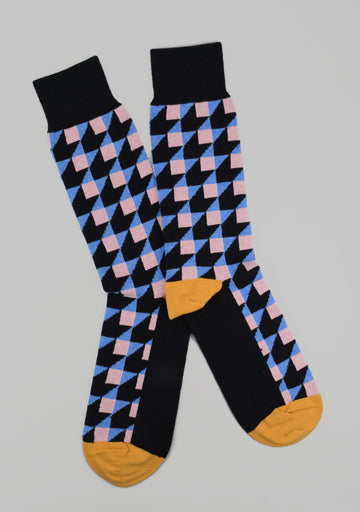 Peper Harow<p>dimensions<p>men's cotton crew socks<p>black