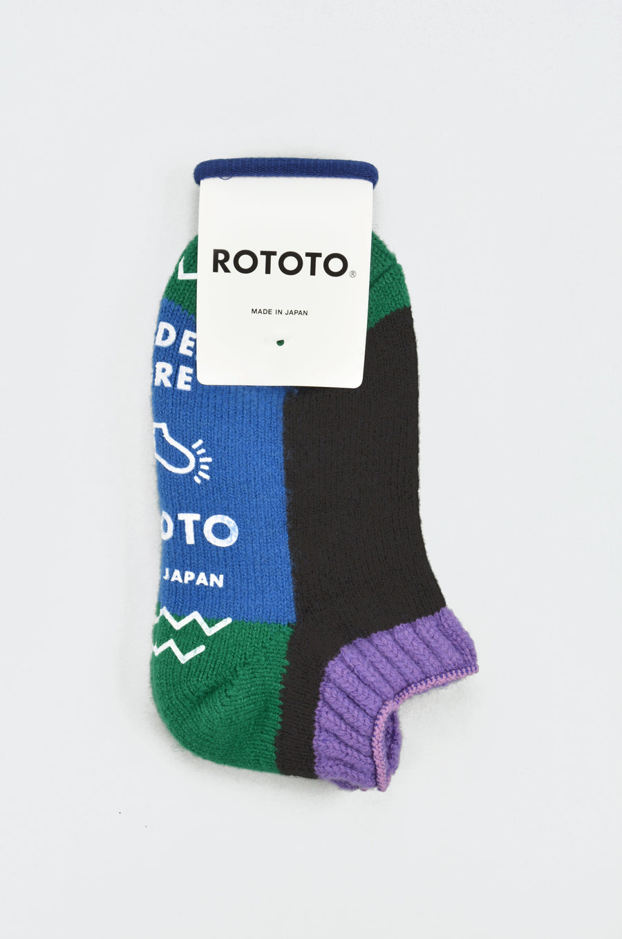 ROTOTO<p> pile slipper socks <p>wool mix<p>multi colour