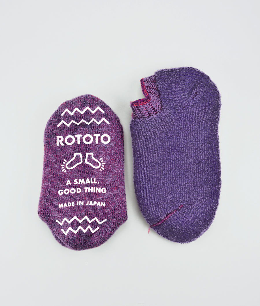 ROTOTO<p> pile slipper socks <p>wool mix<p>dark pink/light purple