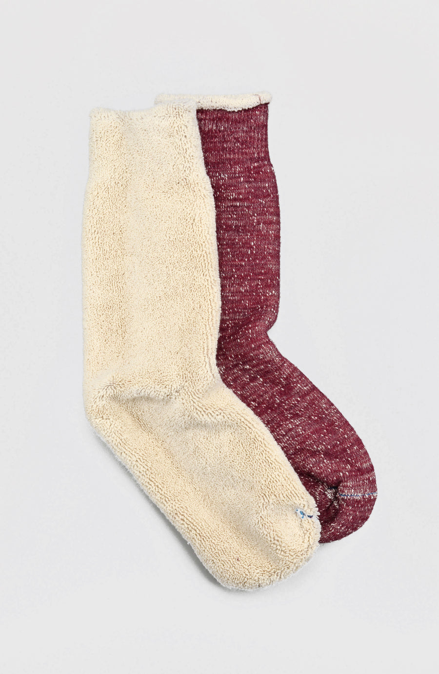 ROTOTO<p> double face crew socks<p>organic cotton + merino wool<p>grape