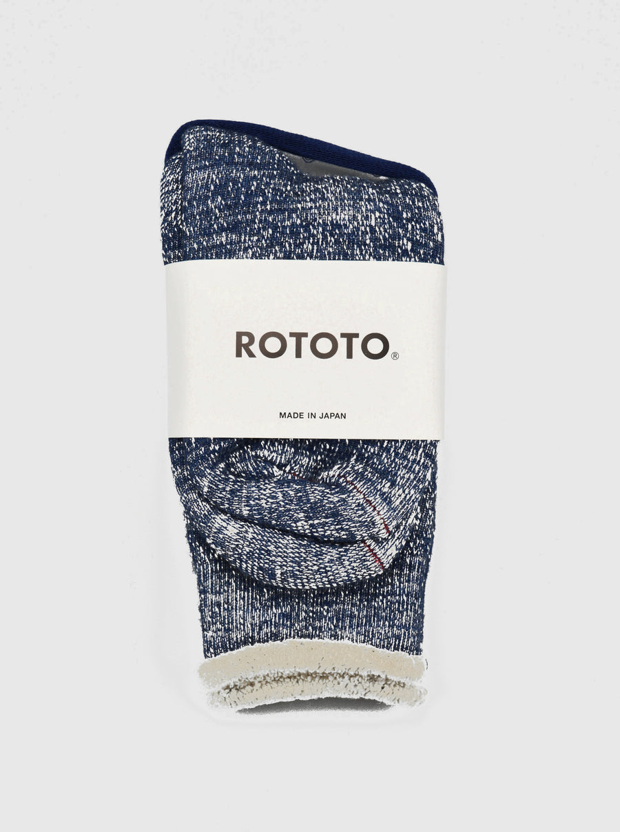 ROTOTO<p> double face crew socks<p>organic cotton + merino wool<p>ocean