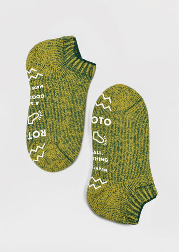 ROTOTO<p> pile slipper socks <p>wool mix<p>lime/dark green