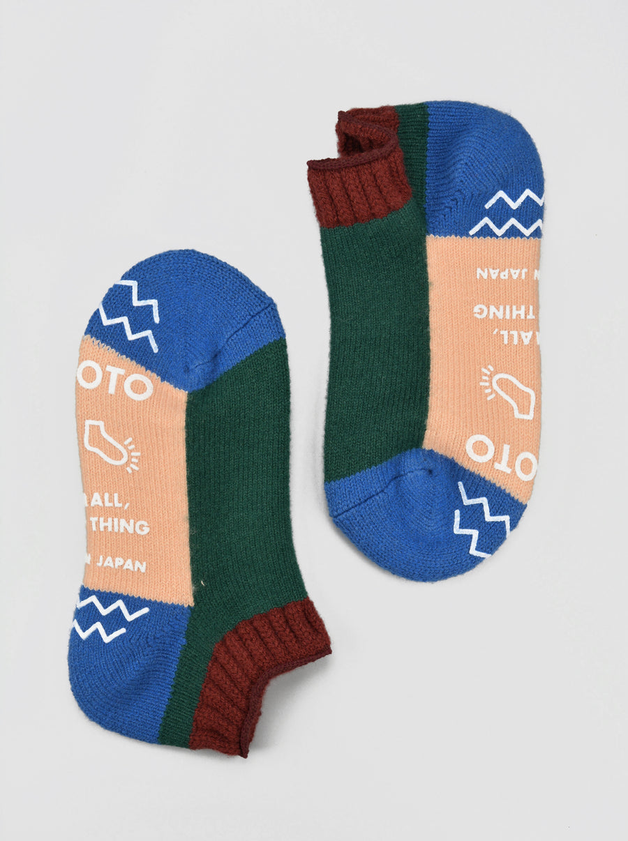 ROTOTO<p> pile slipper socks <p>wool mix<p>multi colour