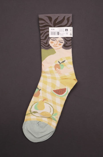 Bonne Maison<p>apple multico<p>cotton crew socks