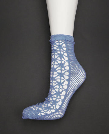 Antipast<p> front lace<p>cotton ankle sock<p>light blue