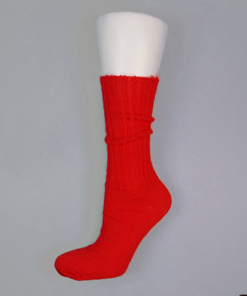 Mary Queen of Socks<p>Sussex loose top<p>mohair crew socks<p>red