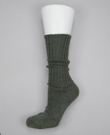 Mary Queen of Socks<p>Sussex loose top<p>mohair crew socks<p>green