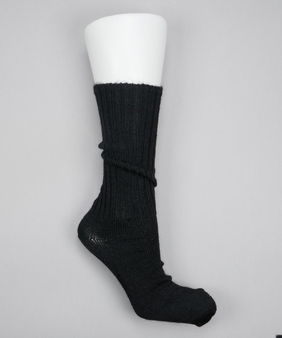 Mary Queen of Socks<p>Sussex loose top<p>mohair crew socks<p>black