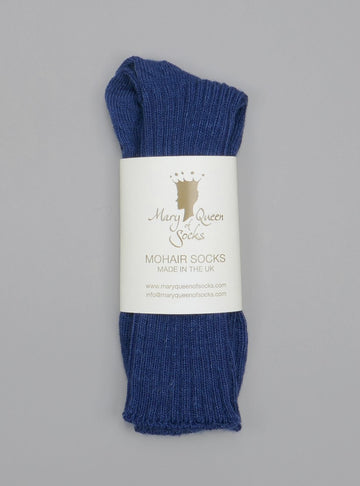 Mary Queen of Socks<p>Sussex loose top<p>mohair crew socks<p>dark blue/navy