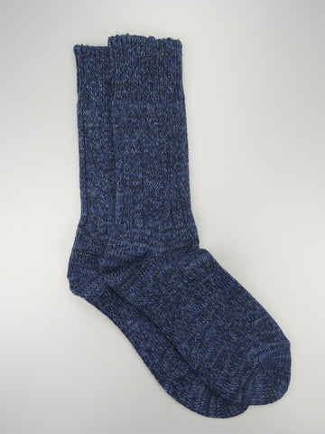 ROTOTO<p>denim tone cotton crew socks<p>dark denim