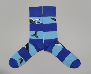 Stand4 Socks<p>cotton crew sock<p>whale stripe