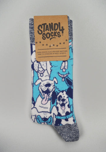 Stand4 Socks<p>cotton crew sock<p>dog faces